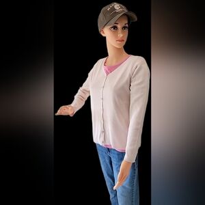Stephanie Andrews Light Pink Button-Up Cardigan